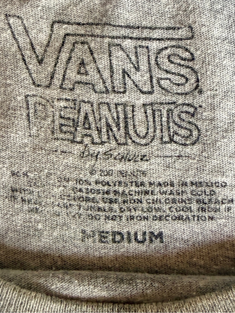 Vans x Peanuts Snoopy Skateboard Tee Grey Youth Medium (Size 10-12) - Picture 3 of 4